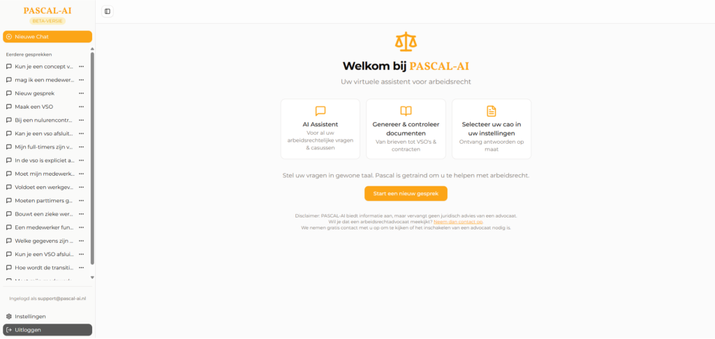 Interface van Pascal-AI